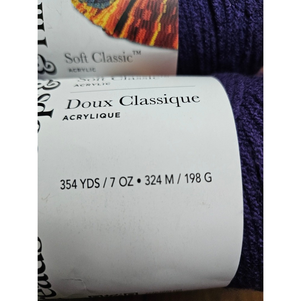 Loops & Threads Soft Classic Purple Mauve Acrylic Yarn 3 Skeins Lot 516 VS06 - Picture 3 of 5